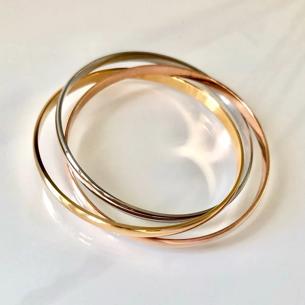 Tri Color Trinity Rolling Bracelet